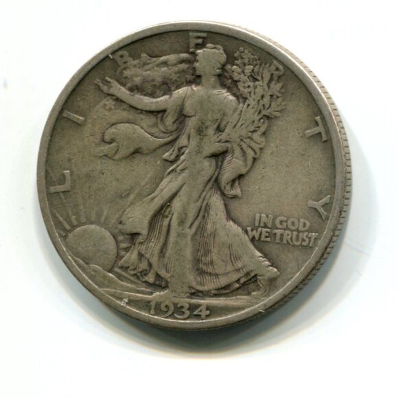 1934 USA Walking Liberty Half Dollar Coin (l1) - Picture 2 of 2